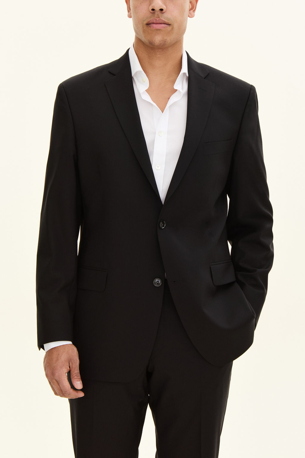 Generous Fit Linen Blazer - Black | Oscar Jacobson