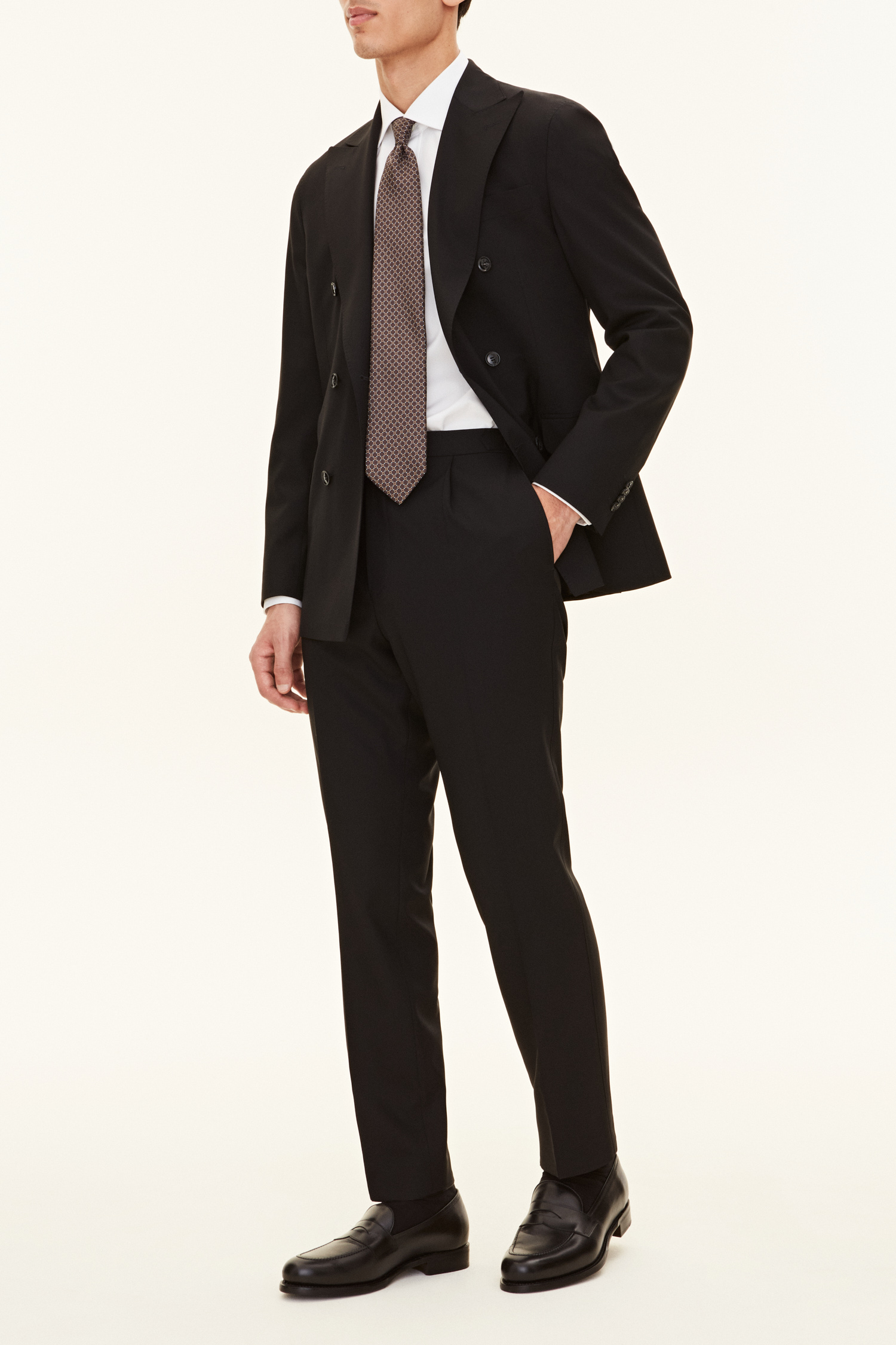 Regular Fit High Waist Microstructure Trousers - Black | Oscar
