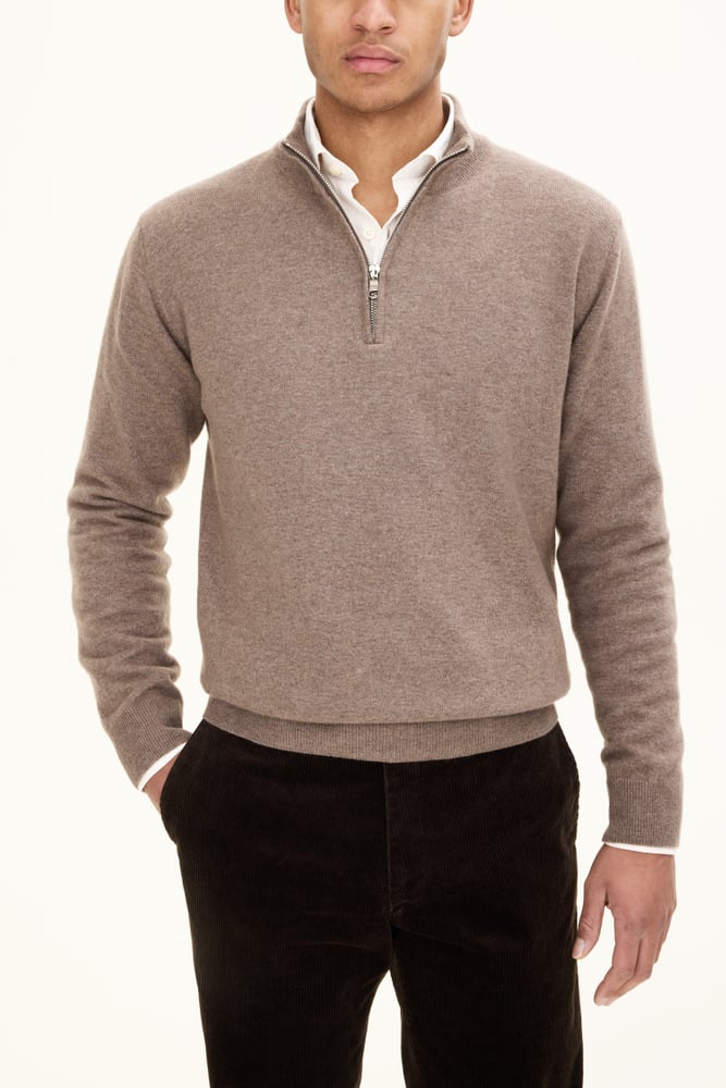 Regular Fit Half Zip Trøje Uld-Kashmir