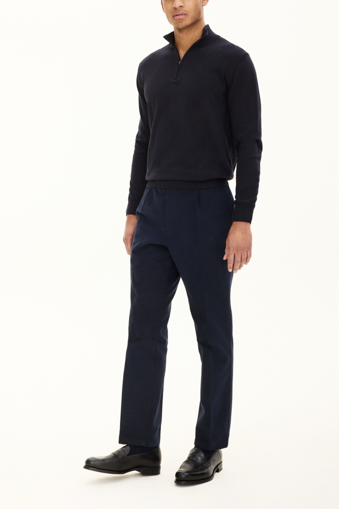 Regular Fit Half Zip Sweater - Dark blue | Oscar Jacobson