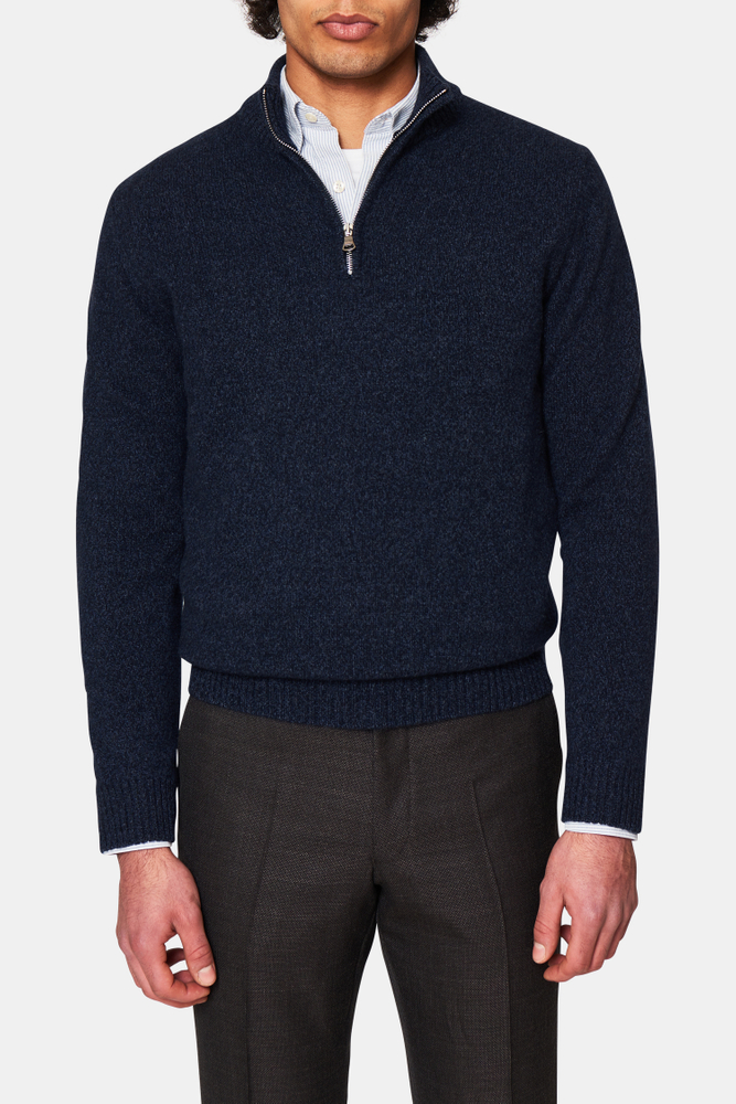 Regular Fit Half Zip Meleret Trøje