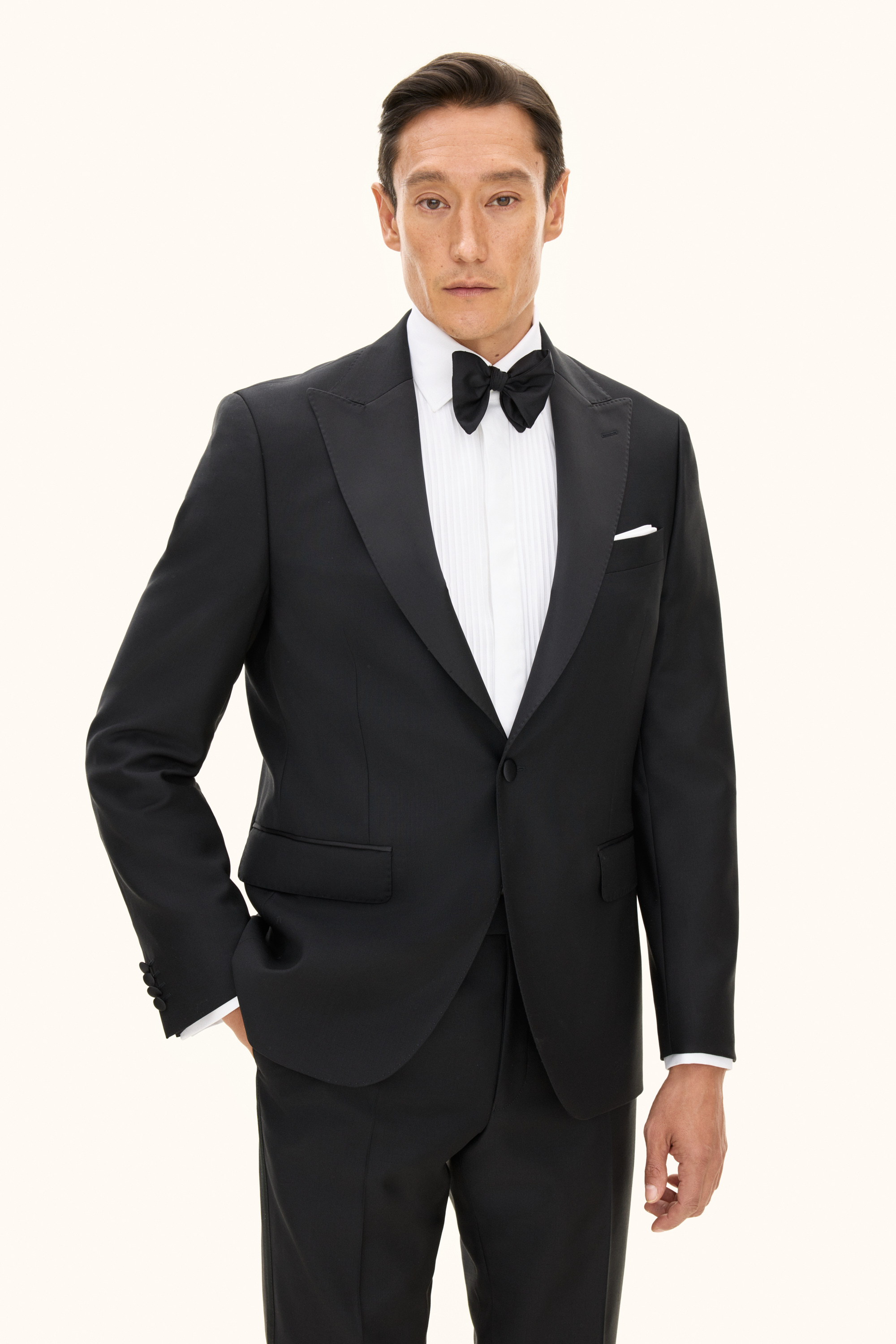 Regular Fit Double Breasted Tuxedo Velvet Blazer - Black | Oscar