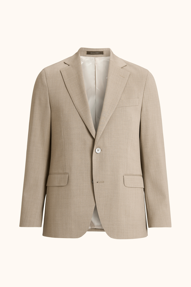 Regular Fit Microstructure Blazer