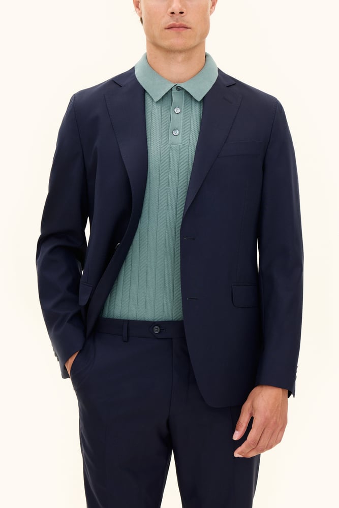 Regular Fit Microstructure Blazer