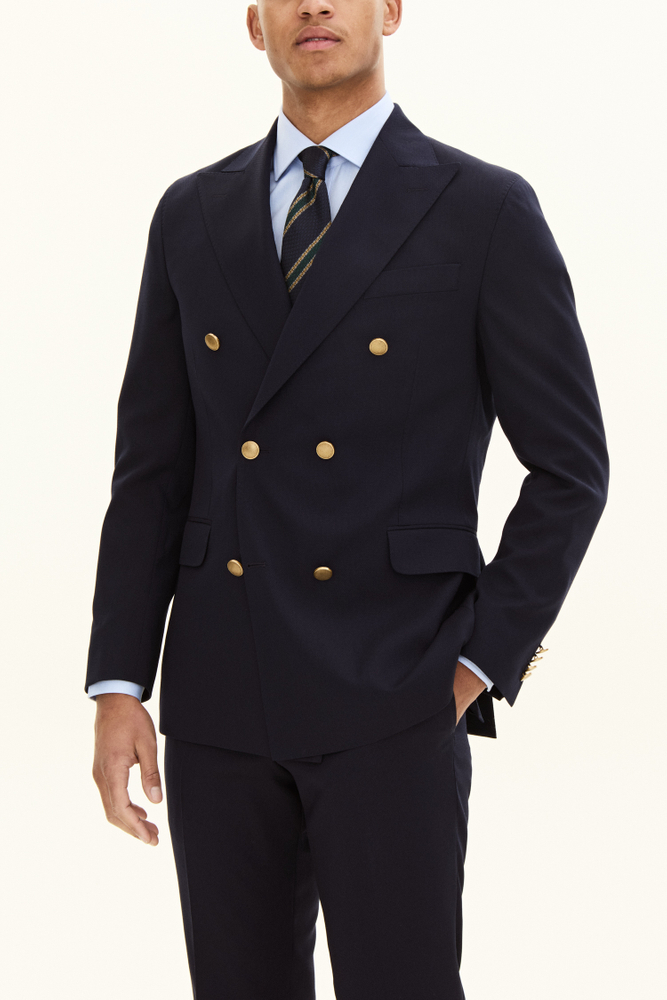 Regular Fit Dobbeltradet Blazer Uld