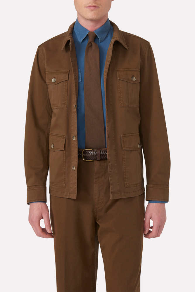 Anerkjendt Oscar Twill Overshirt in Golden Brown