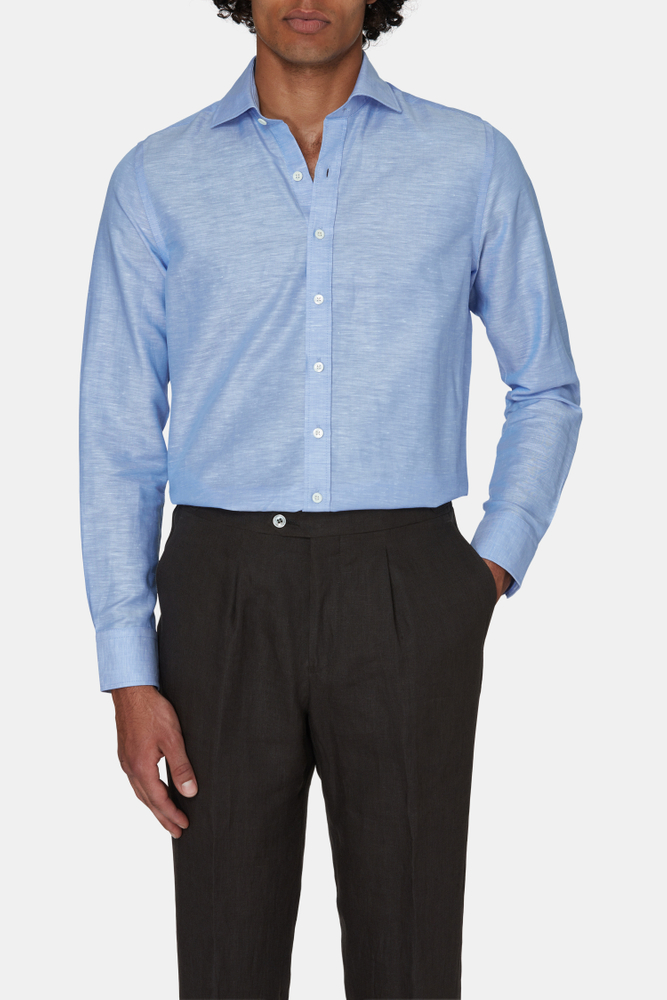Slim Fit Cut Away Hørskjorte