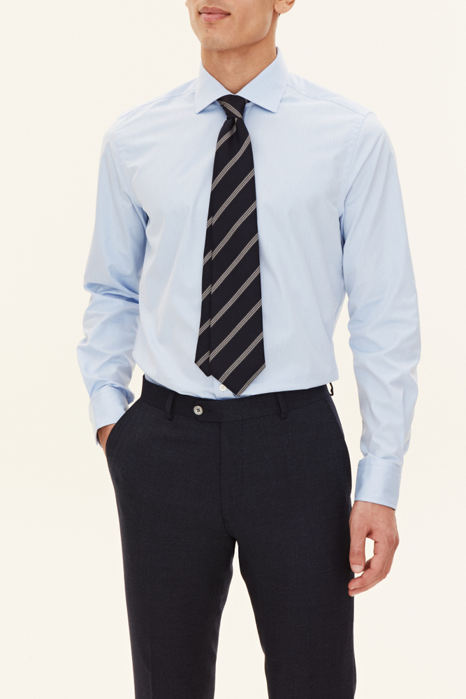 Slim Fit Cut Away Twillskjorte