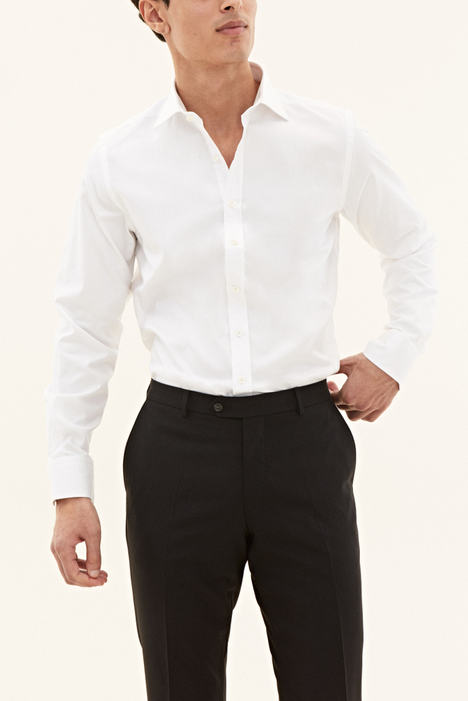Slim Fit Cut Away Twillskjorte