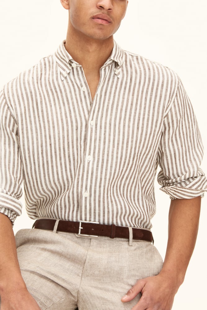 Regular Fit Button Down Hørskjorte