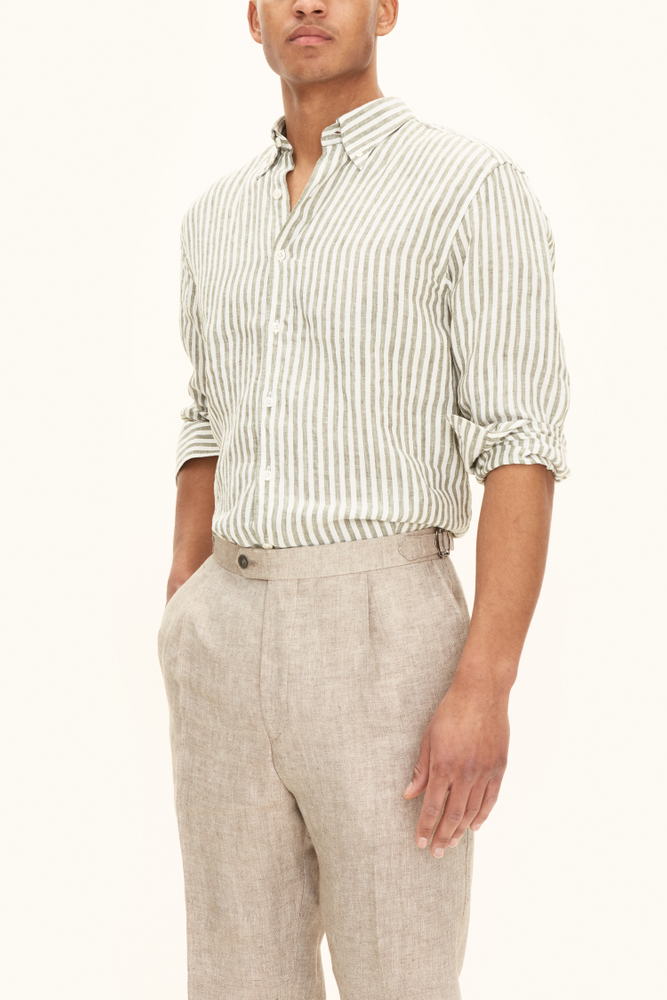 Regular Fit Button Down Hørskjorte