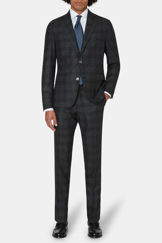 Regular Fit Rutig Flanneljakkesæt