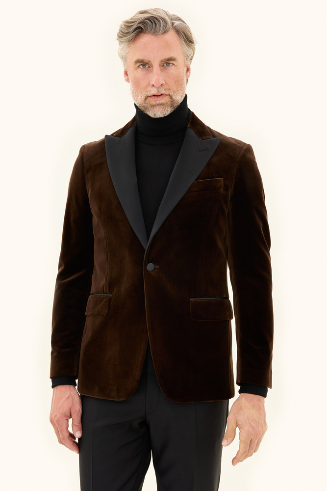 Regular Fit Smoking Blazer Velour