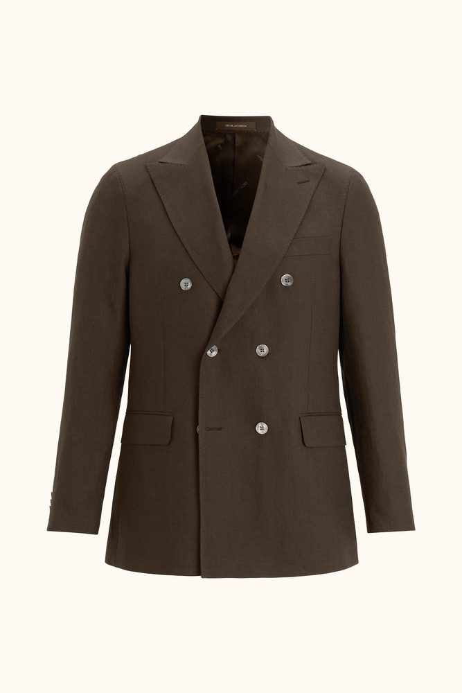 Regular Fit Dobbeltradet Hør Blazer