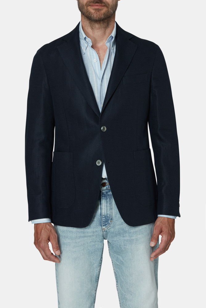 Regular Fit Herringbone Blazer