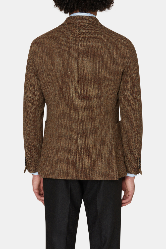 Regular Fit Tweed Blazer - Brown | Oscar Jacobson