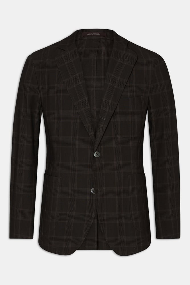 Regular Fit Rutig Poplinblazer