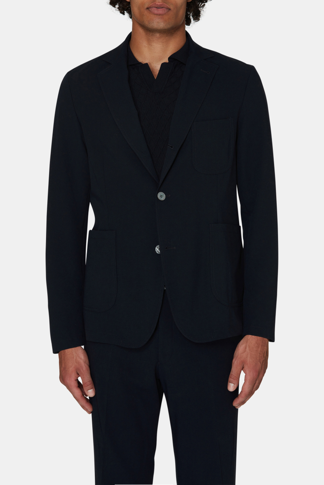 Regular Fit Microstructure Blazer