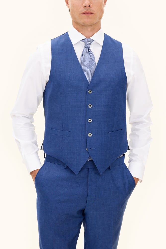 Regular Fit Plain Weave Waistcoat