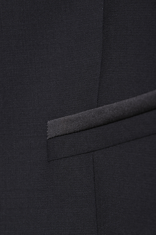 Regular Fit Tuxedo Microstructure Waistcoat Black Oscar Jacobson