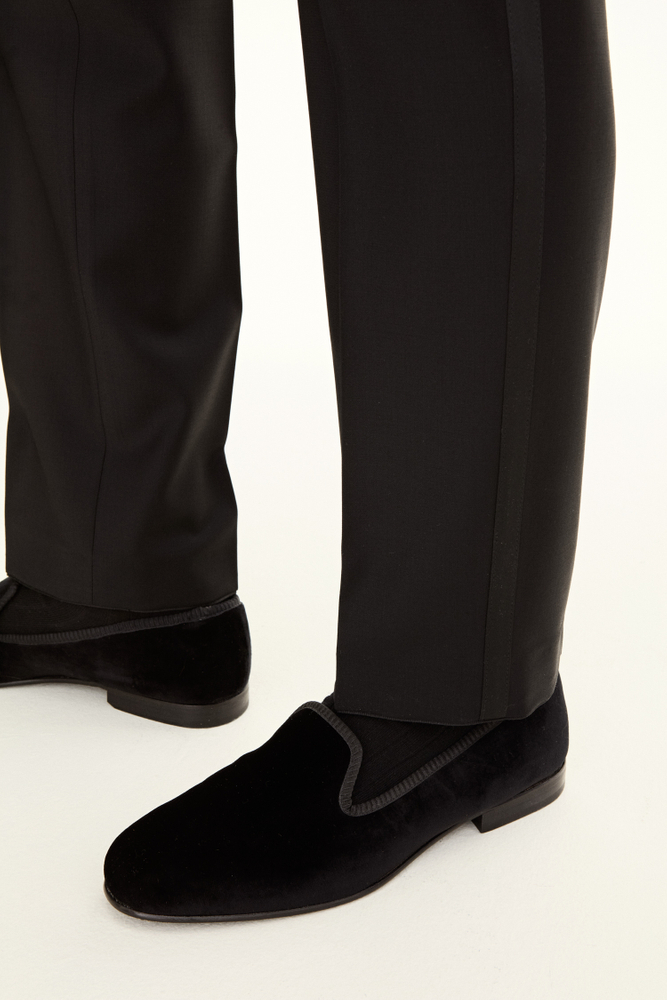 Regular Fit Tuxedo Microstructure Trousers
