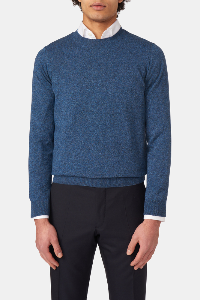Slim Fit Rundhalset Melert Trøje