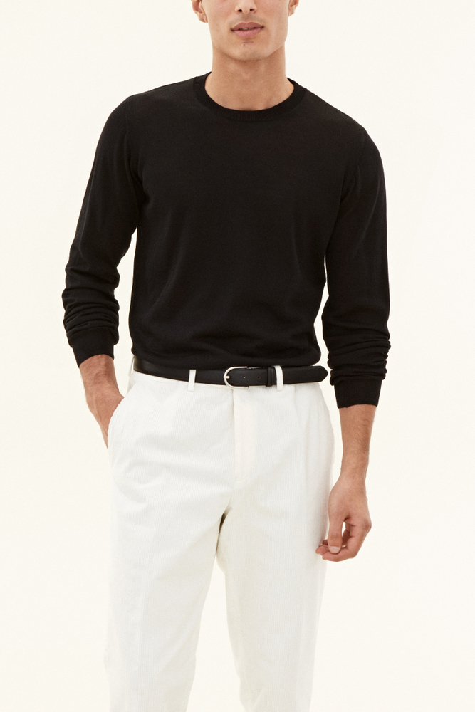 Slim Fit Rundhals Trøje Extra Fine Merinould