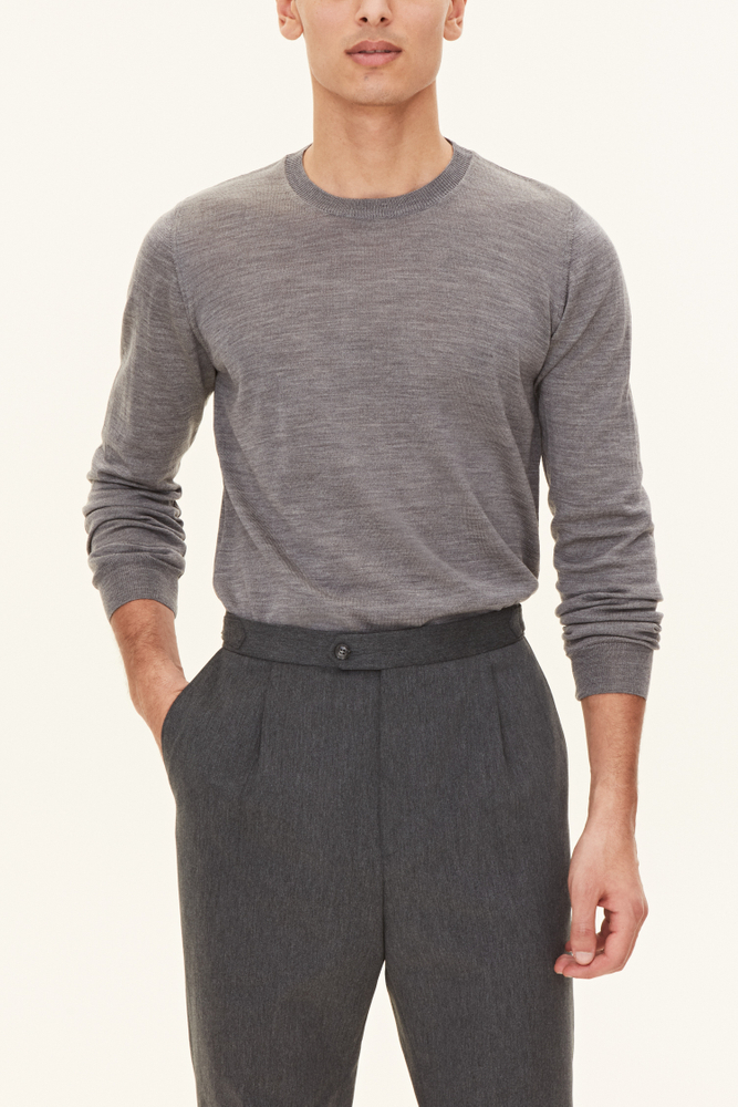 Slim Fit Rundhals Trøje Extra Fine Merinould