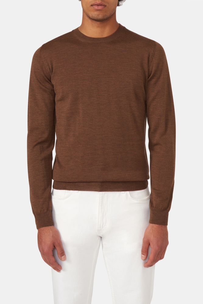 Slim Fit Rundhals Trøje Extra Fine Merinould