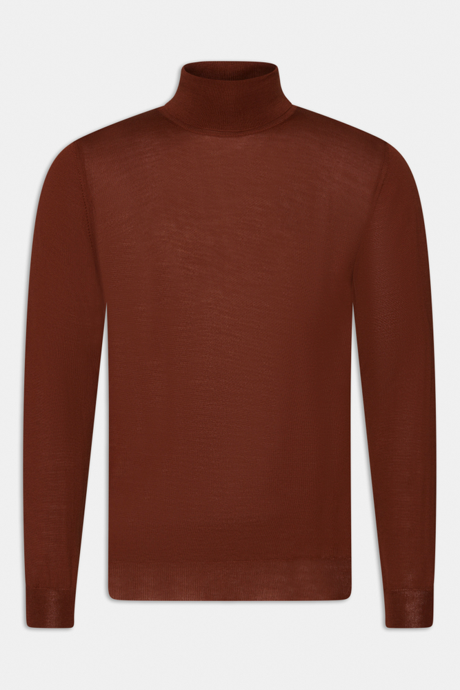 Slim Fit Pologenser Extra Fine Merinoull Oransje Oscar Jacobson