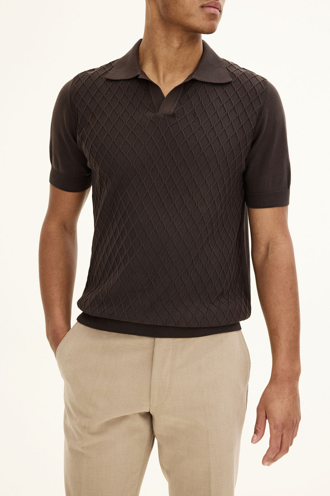 Slim Fit Strukturert Kabelstrikket Polo