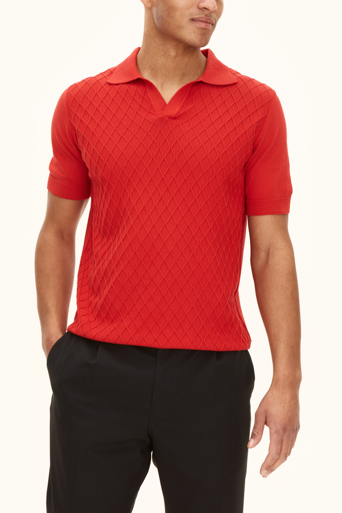 Slim Fit Strukturert Kabelstrikket Polo