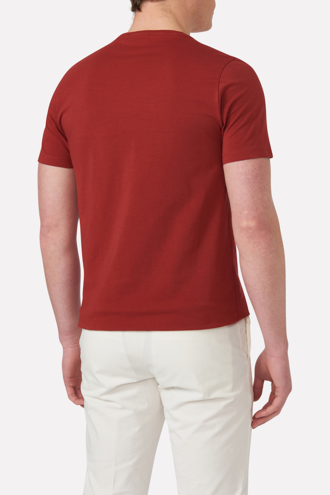 Slim Fit Stretch T-shirt - Red | Oscar Jacobson