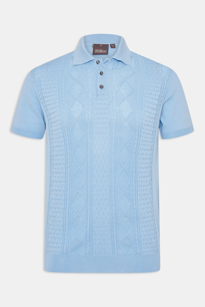 Slim Fit Strukturert Strikket Polo