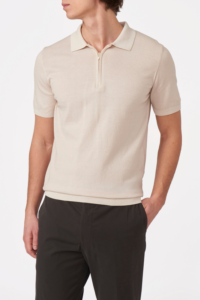 Slim Fit Finstrik Polo