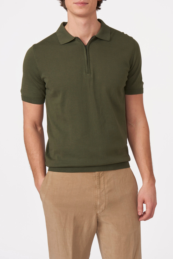 Slim Fit Finstrik Polo