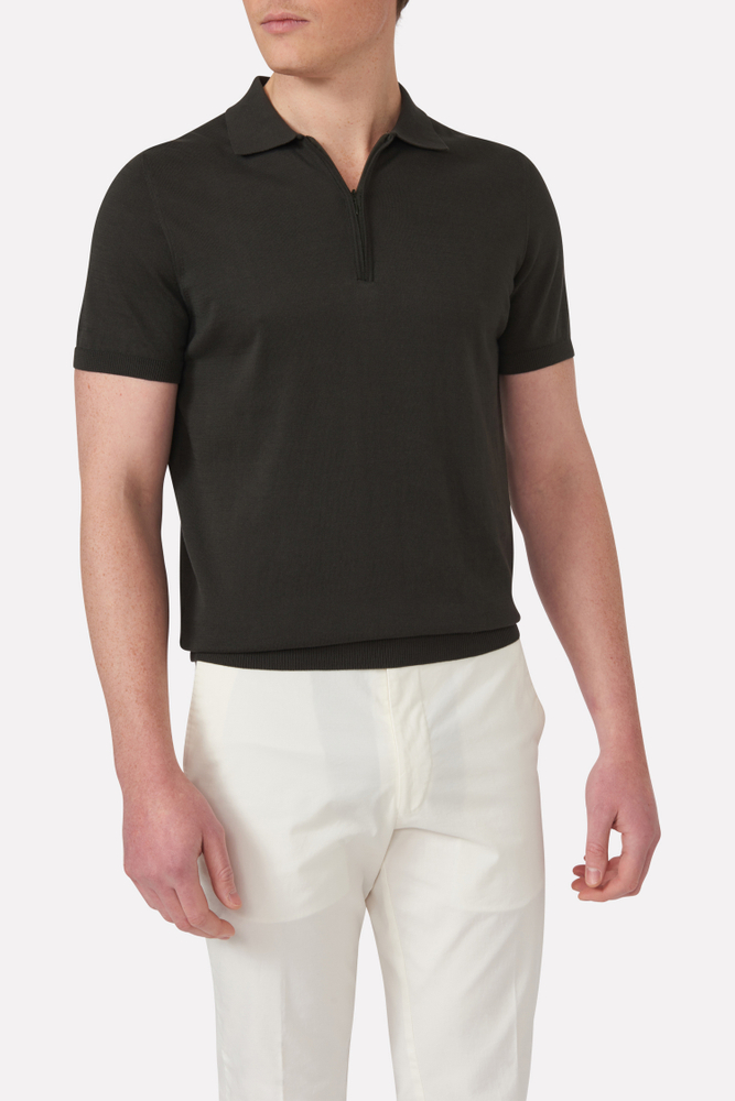 Slim Fit Finstrik Polo