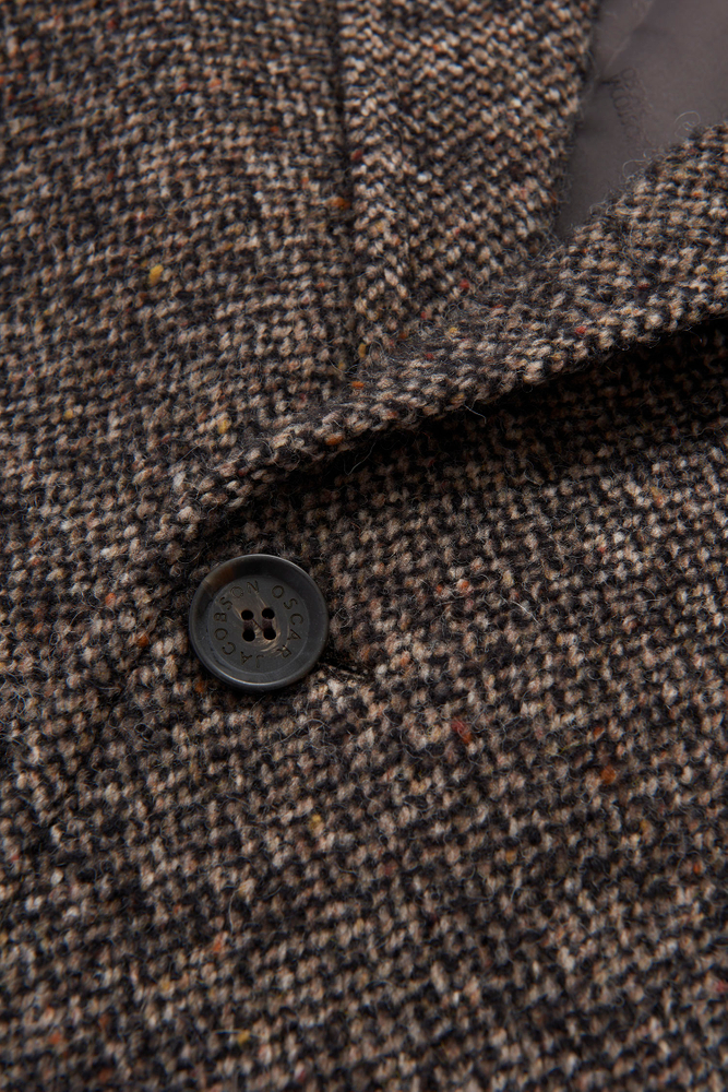 Regular Fit Raglan Donegal Coat Brown Oscar Jacobson