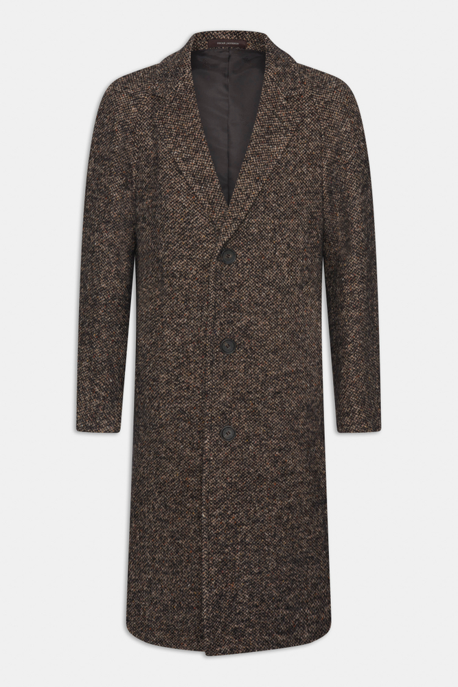 Regular Fit Raglan Donegal Coat Brown Oscar Jacobson