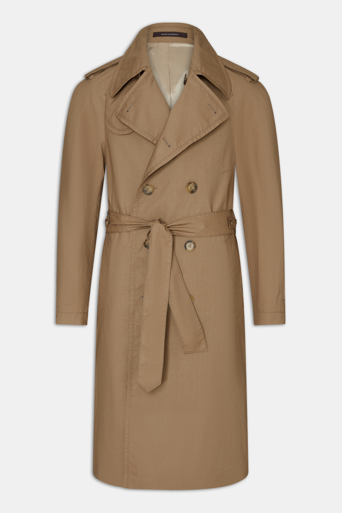 Regular Fit Dobbeltbrystet Twilltrenchcoat