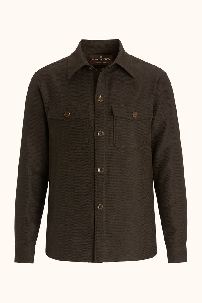 Regular Fit Fiskebensmønstret Overshirt