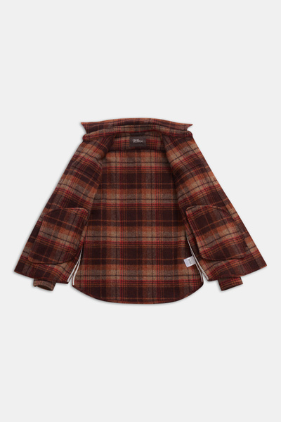 Regular Fit Brushed Wool Overshirt - Red | Oscar Jacobson