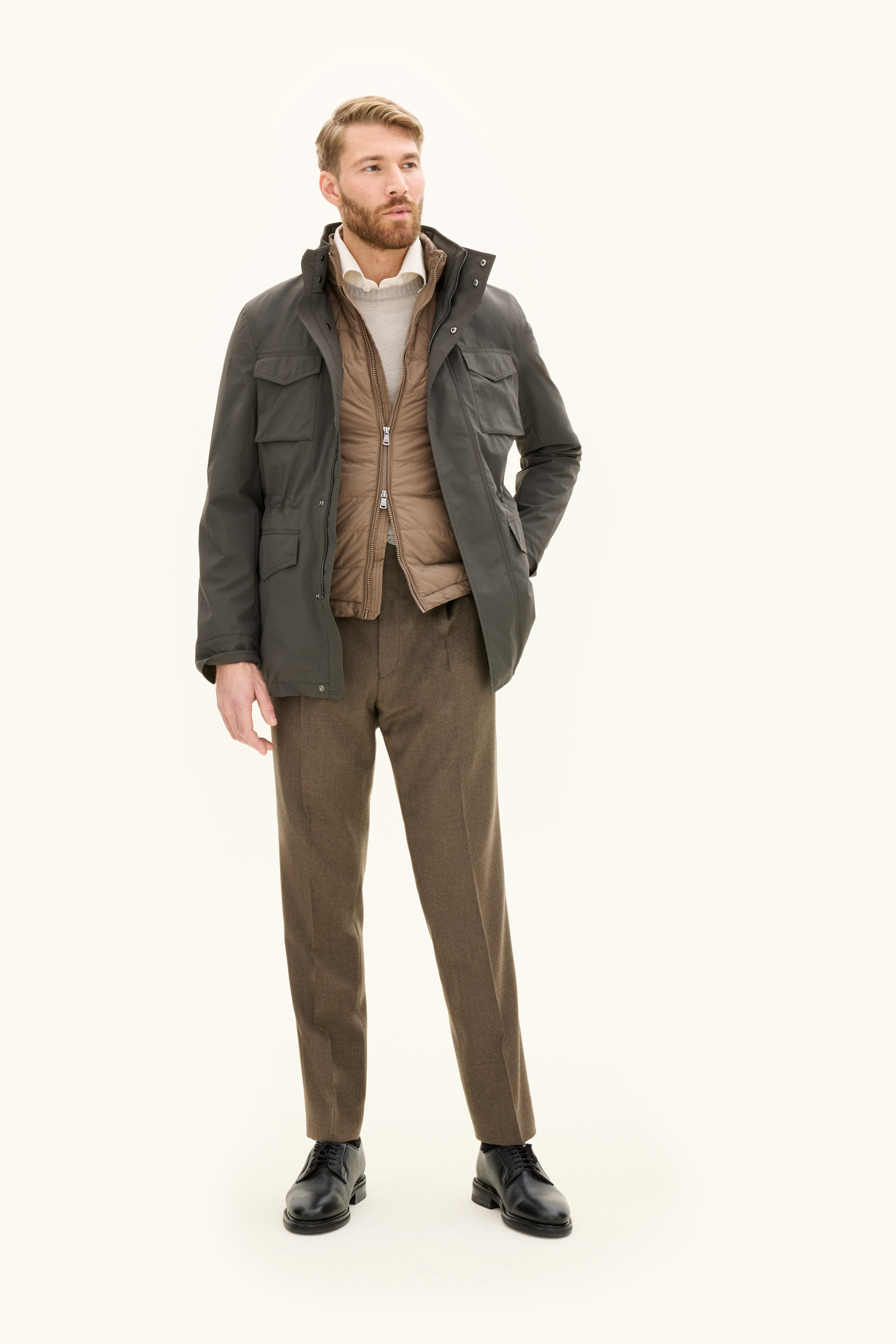 M-65 Nylon Shell Field Jacket - Green | Oscar Jacobson