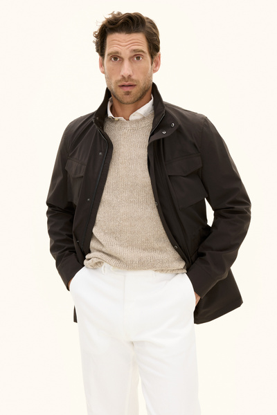M-65 Nylon Shell Field Jacket - Brown | Oscar Jacobson