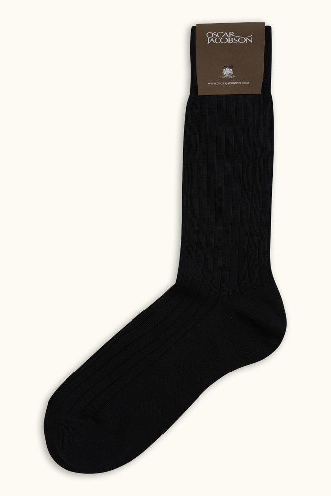 Mellanlånga Ribbade Ullstretch Strumpor