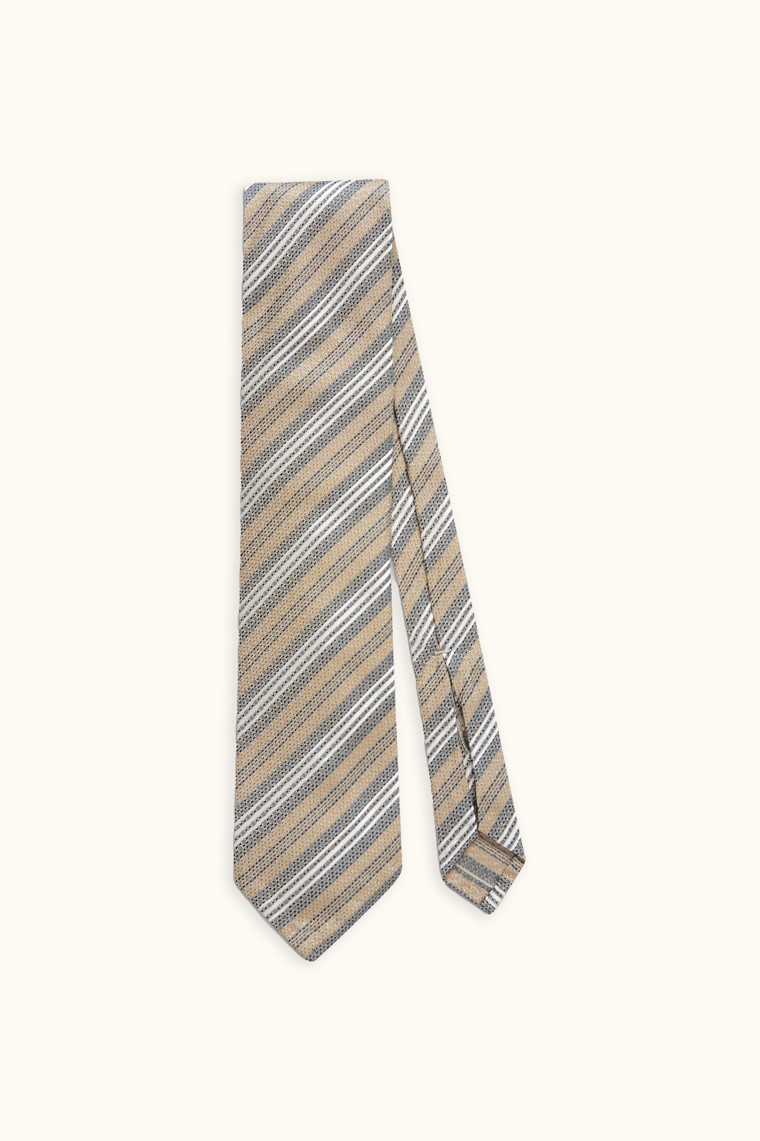 7-Fold Regimental Stripe Silk Tie - Yellow | Oscar Jacobson