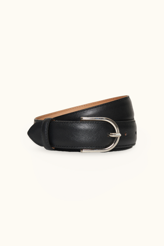 Round Buckle Belt Saffiano