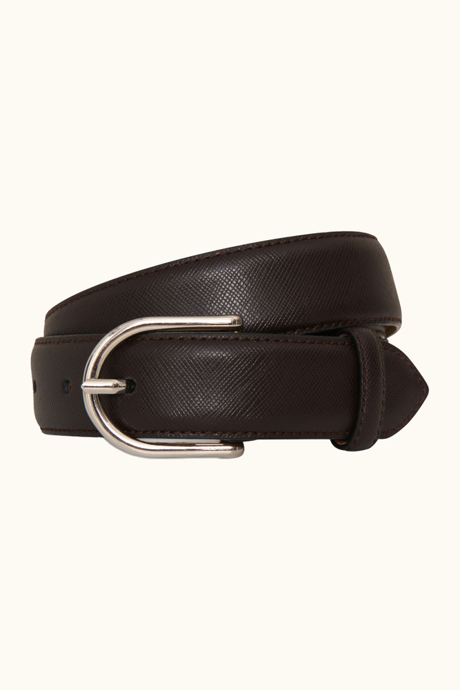 Round Buckle Belt Saffiano