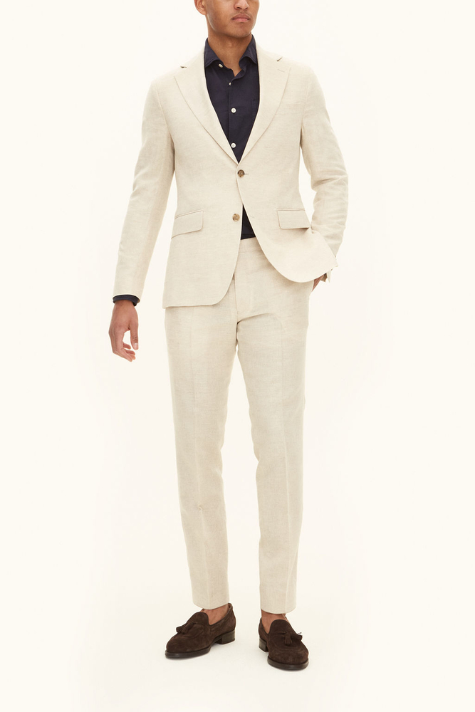 ジャケット・アウター 80s 90s EURO linen tailored jacket beige Sand beige 100% linen blazer, Beige - Sisley