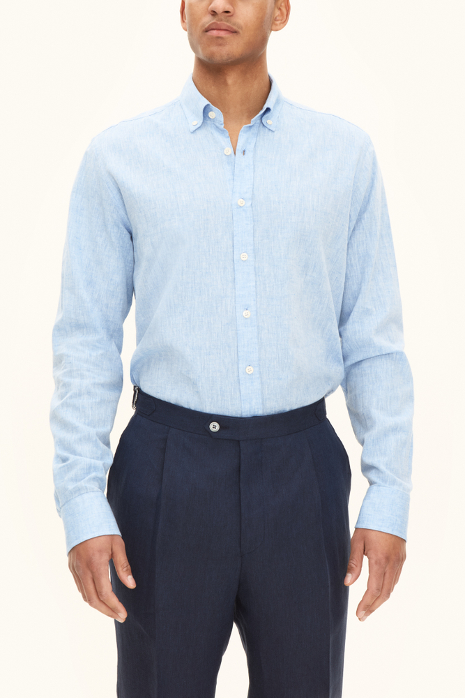Regular Fit Button Down Hørskjorte